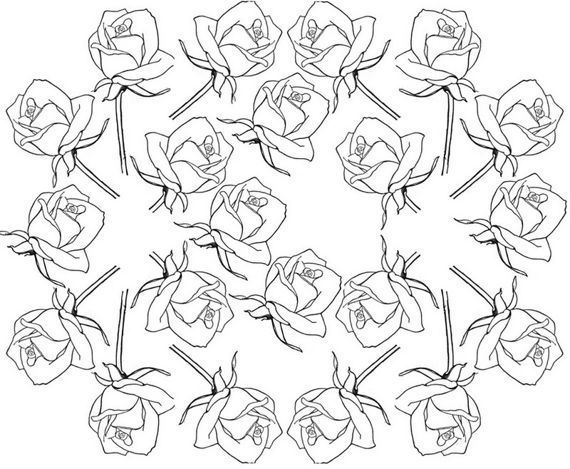 Coloring scattered roses